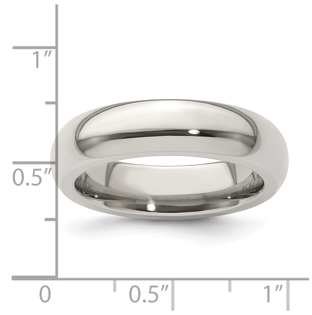 Edward Mirell Titanium Domed 5mm Polished Band Size 10.5