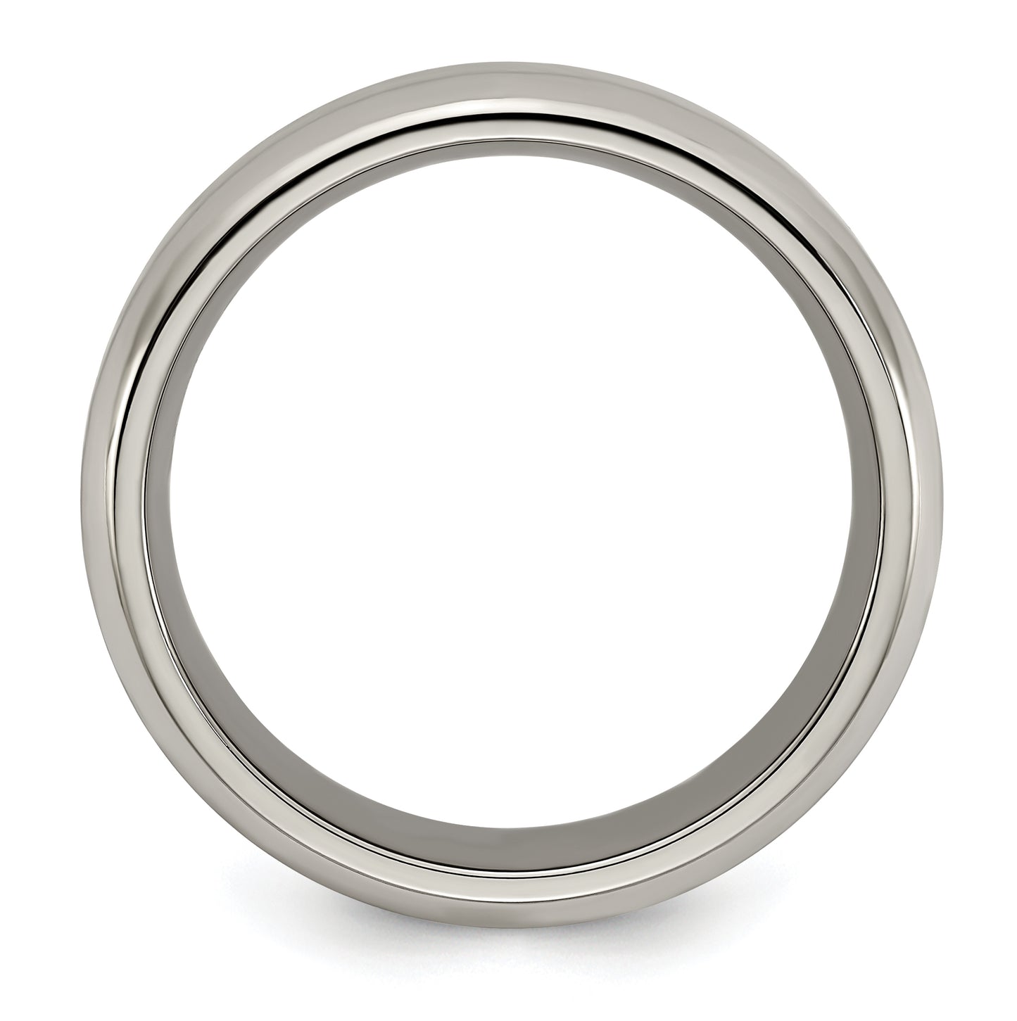 Edward Mirell Titanium Brushed Polished Beveled Edge 7mm Band Size 7