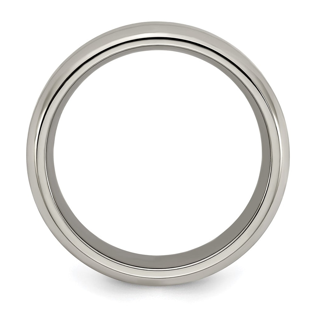 Edward Mirell Titanium Brushed/Polished Beveled Edge 7mm Band Size 6.5