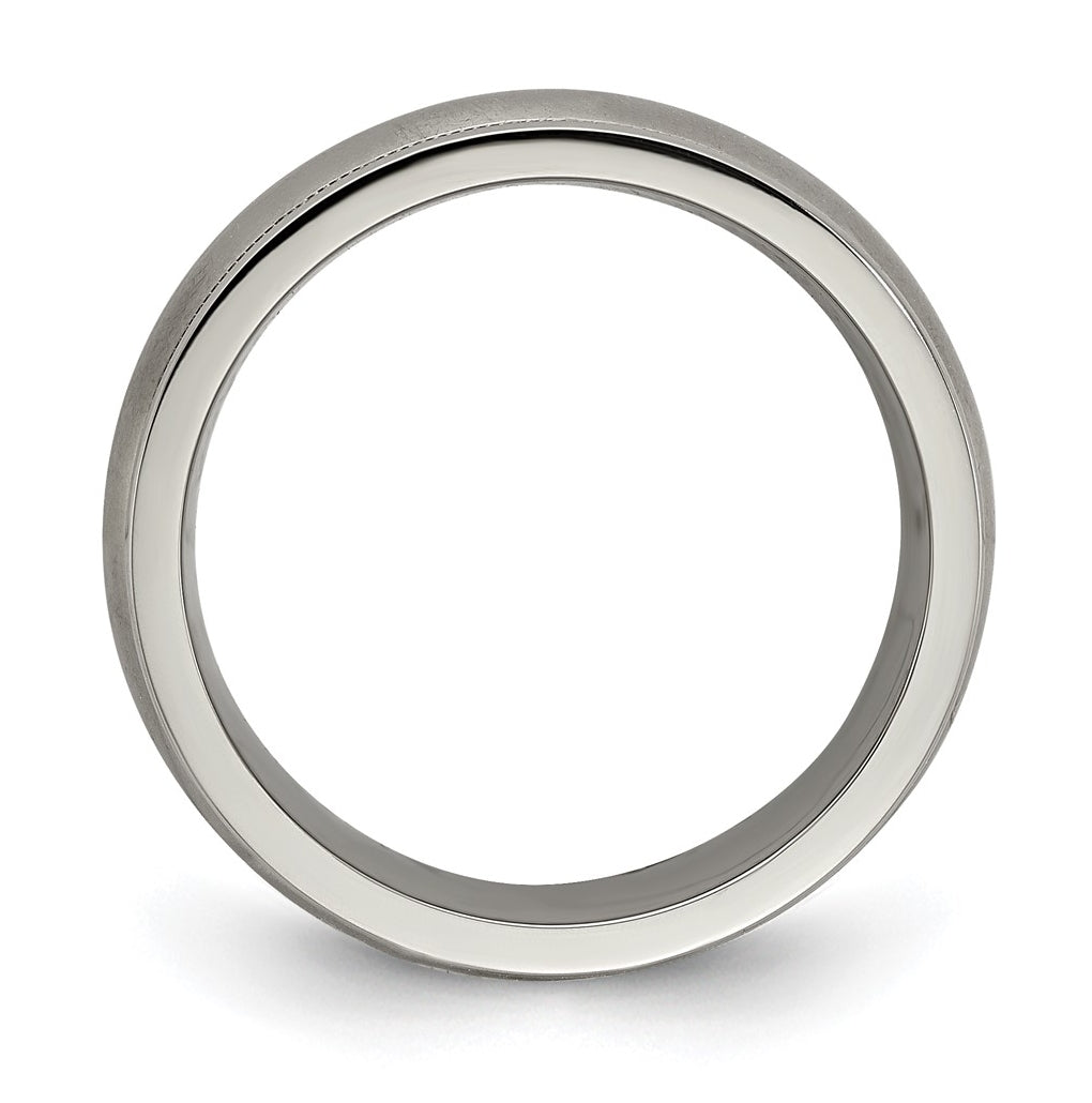 Edward Mirell Titanium Brushed & Polished Milgrain 6.5mm Band