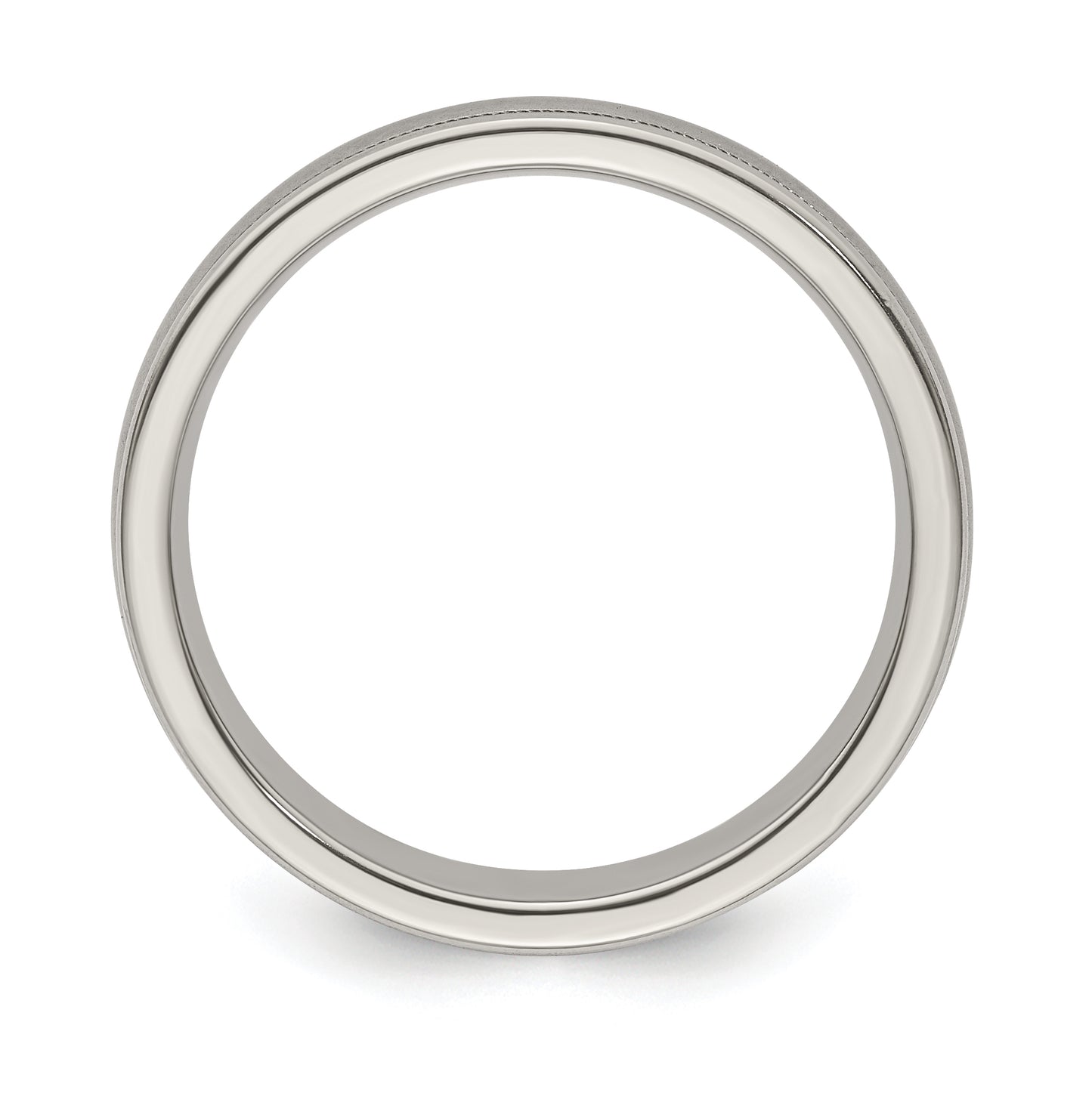 Edward Mirell Titanium Brushed Polished Tri Dome Milgrain 5mm Band Size 9.5