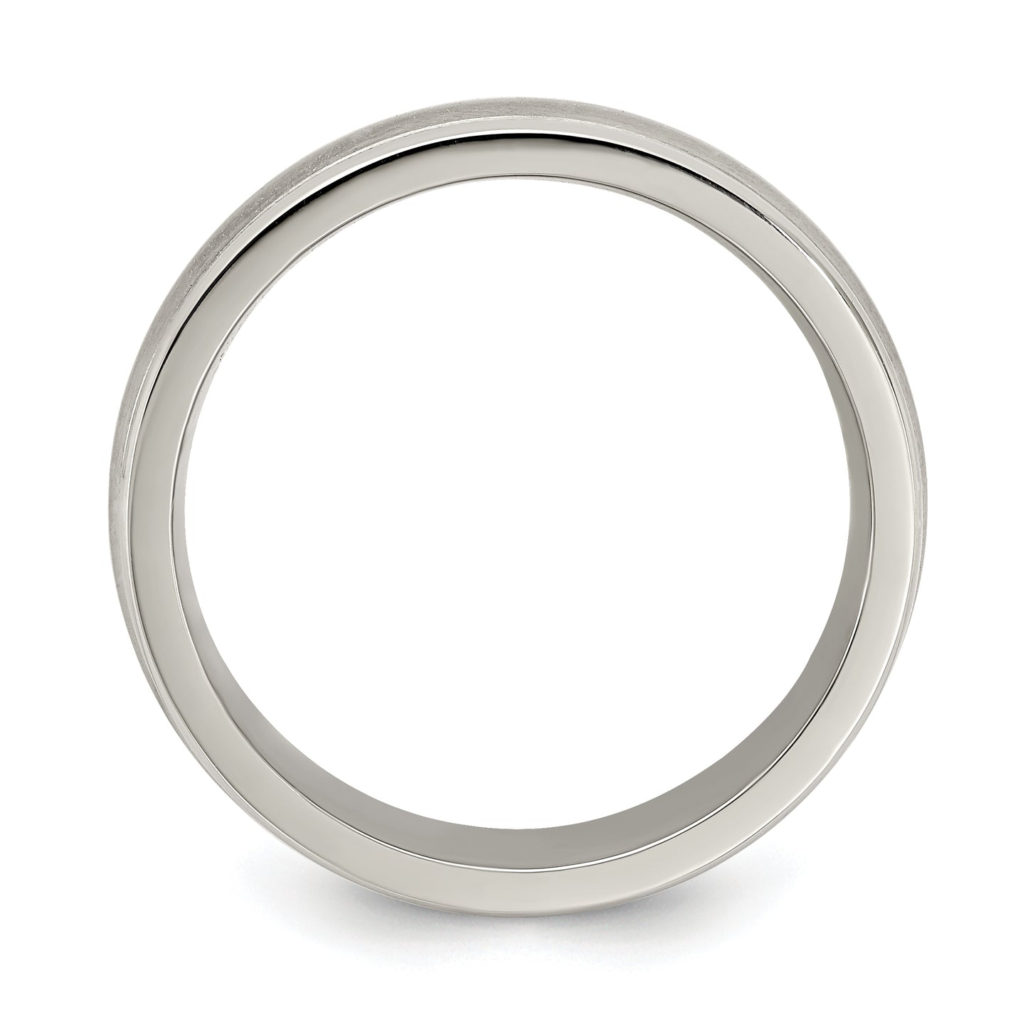 Edward Mirell Titanium Brushed & Polished Tri Dome Milgrain 7mm Band, Size 12