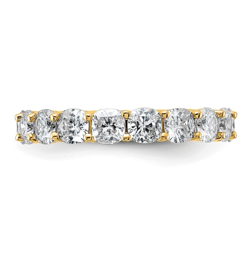 14K Yellow Or White Gold Lab Grown Diamond VS+ F+ Cushion Complete Eternity Band