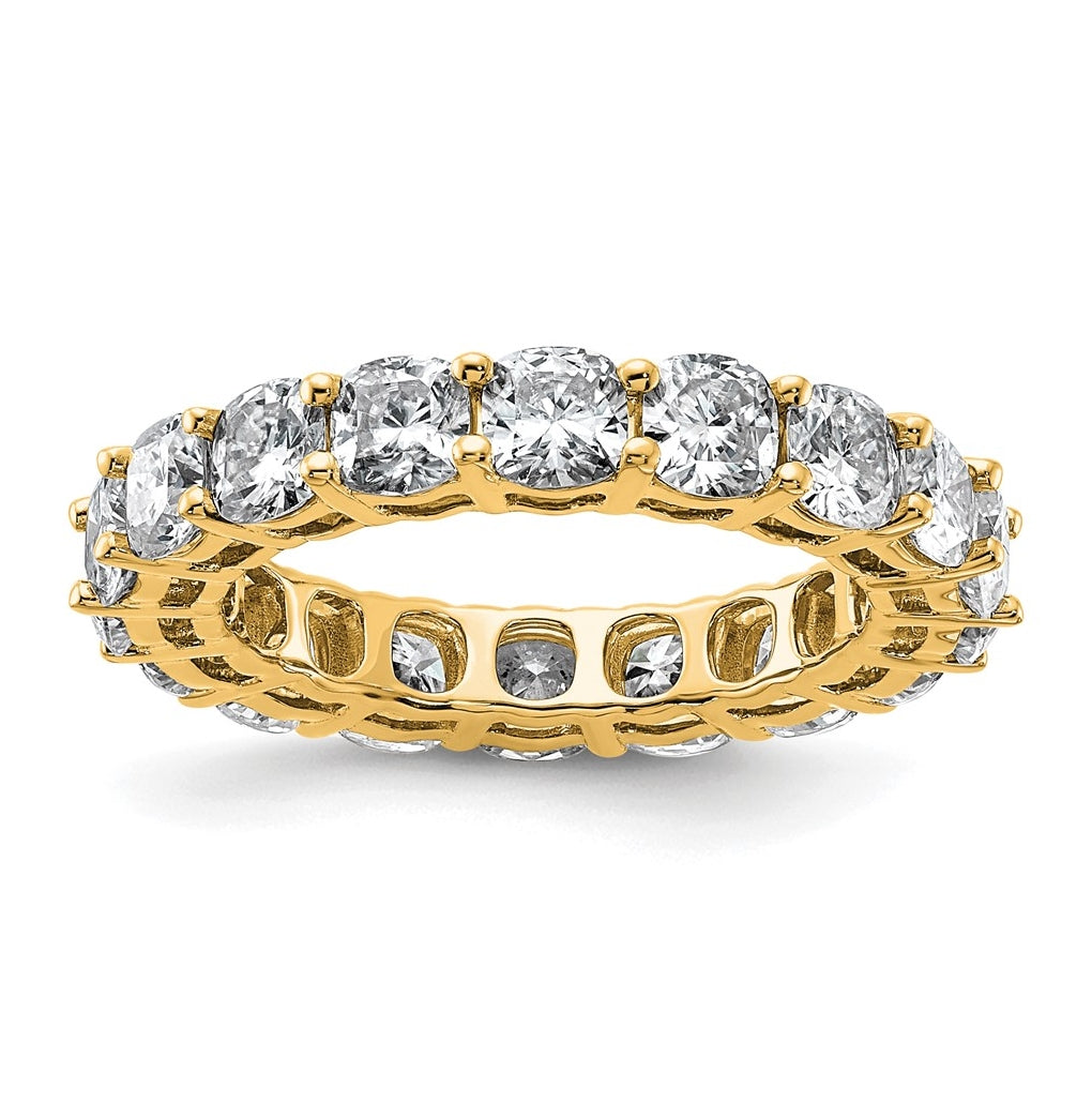 14K Yellow Or White Gold Lab Grown Diamond VS+ F+ Cushion Complete Eternity Band