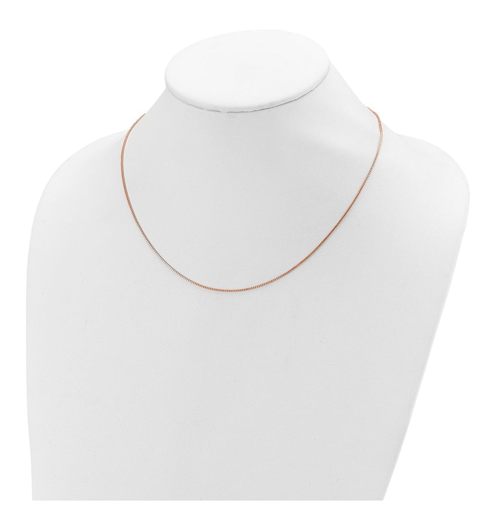 Sterling SIlver Or Rose Gold Plated Box 1in+1in Adjustable Chain