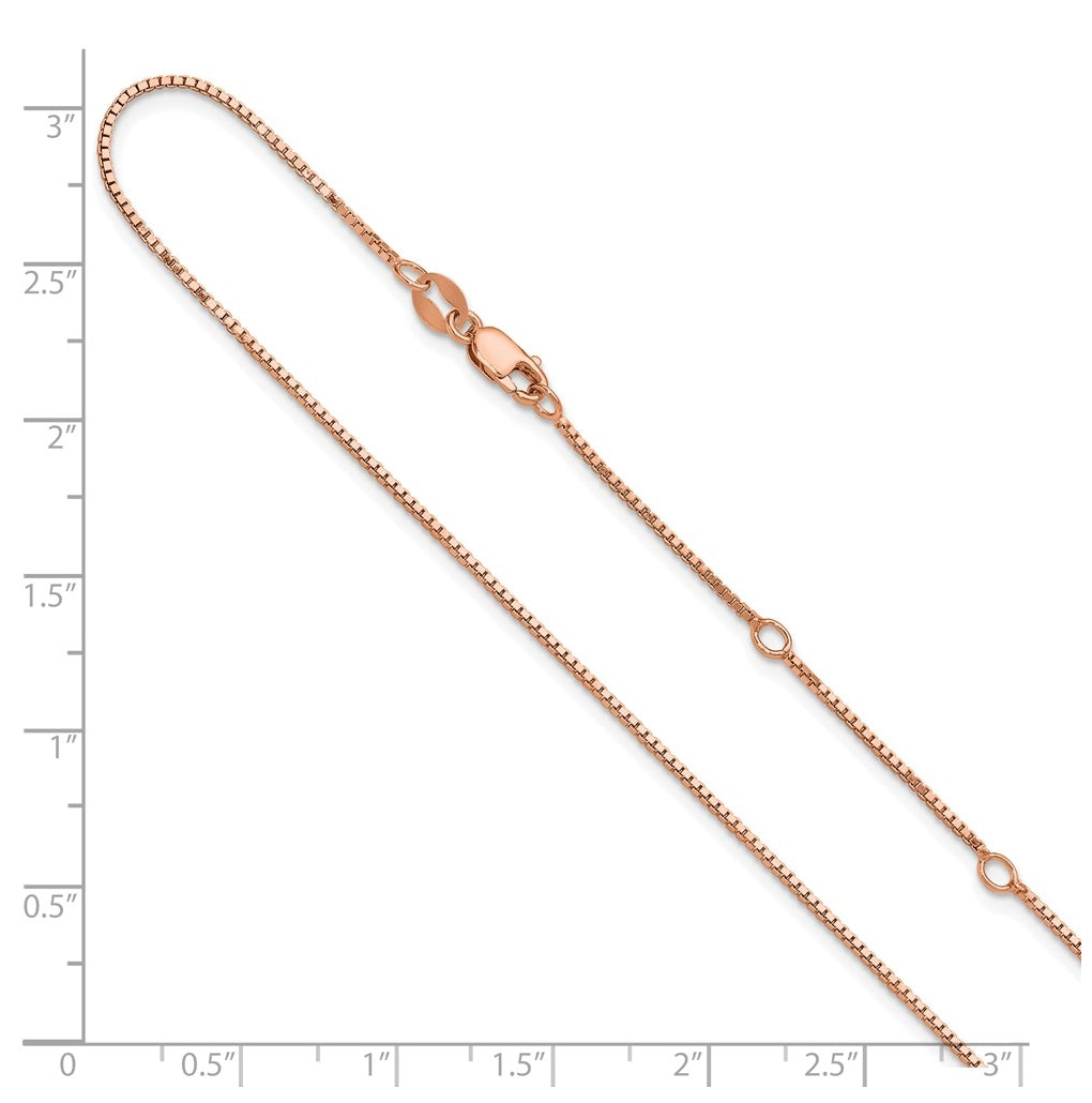 Sterling SIlver Or Rose Gold Plated Box 1in+1in Adjustable Chain