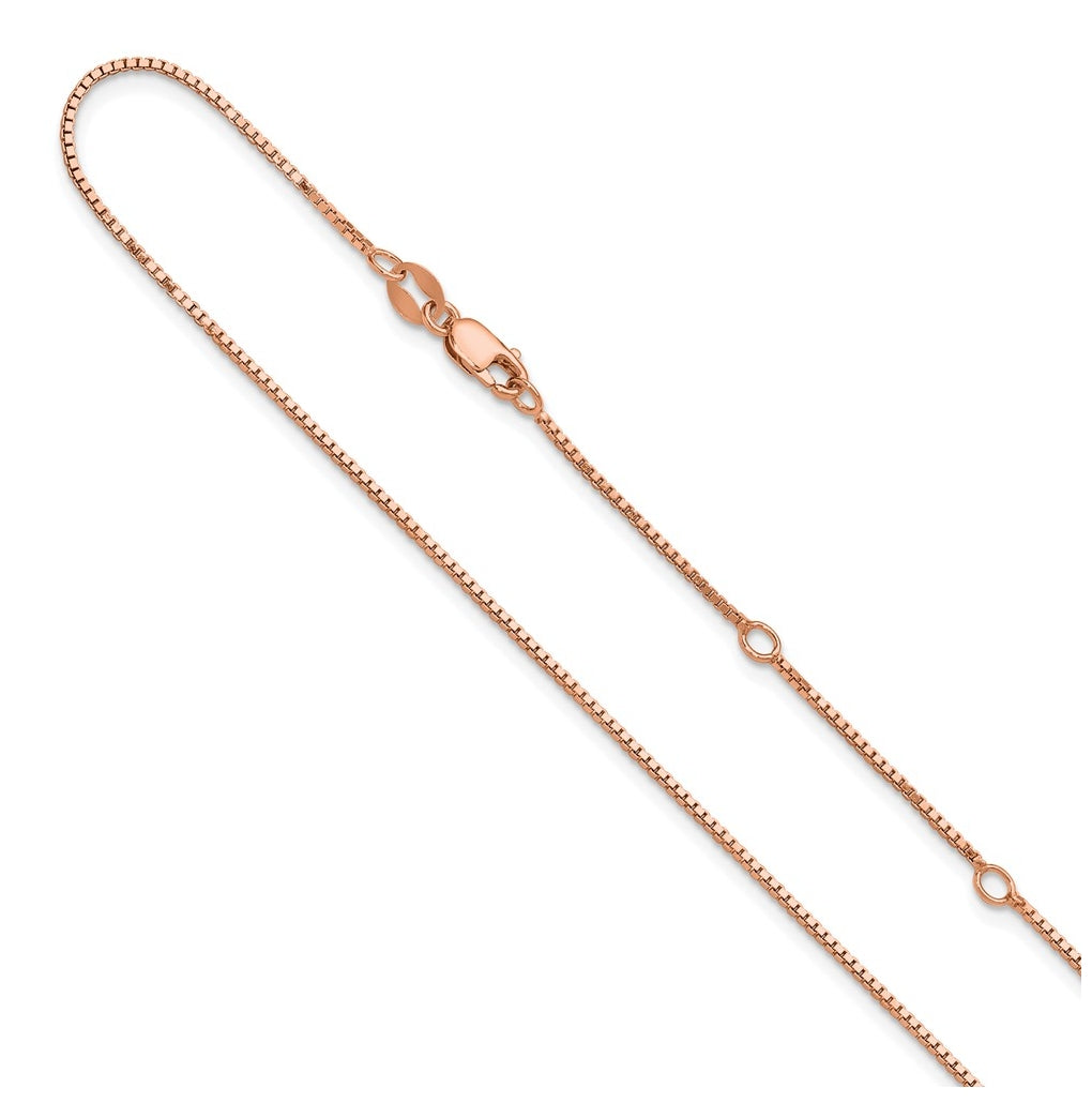 Sterling SIlver Or Rose Gold Plated Box 1in+1in Adjustable Chain