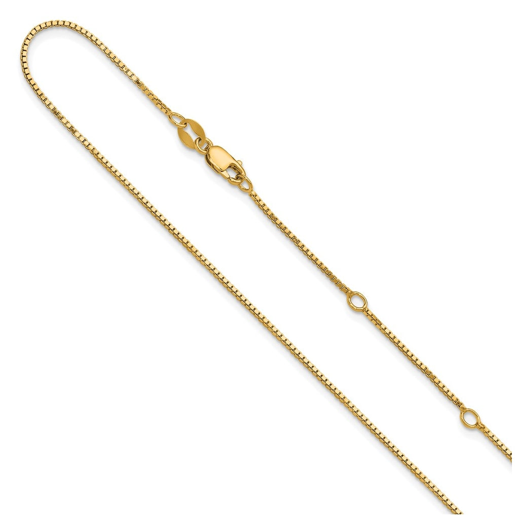 Sterling SIlver Or Rose Gold Plated Box 1in+1in Adjustable Chain