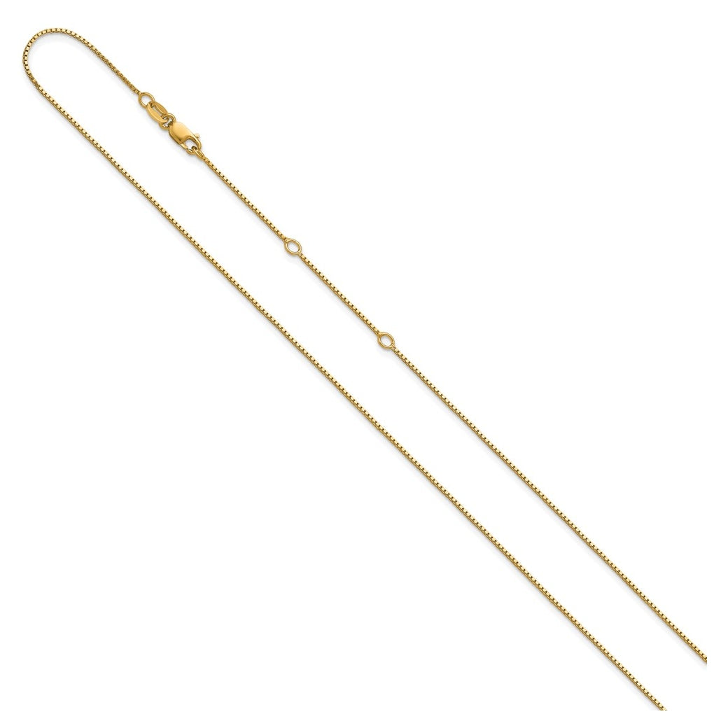 Sterling SIlver Or Rose Gold Plated Box 1in+1in Adjustable Chain