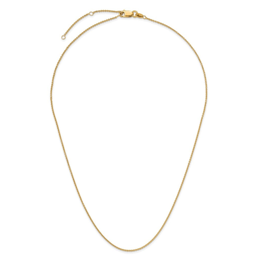 Sterling SIlver Gold Plated 1.1mm Rolo 1in+1in Adjustable Chain