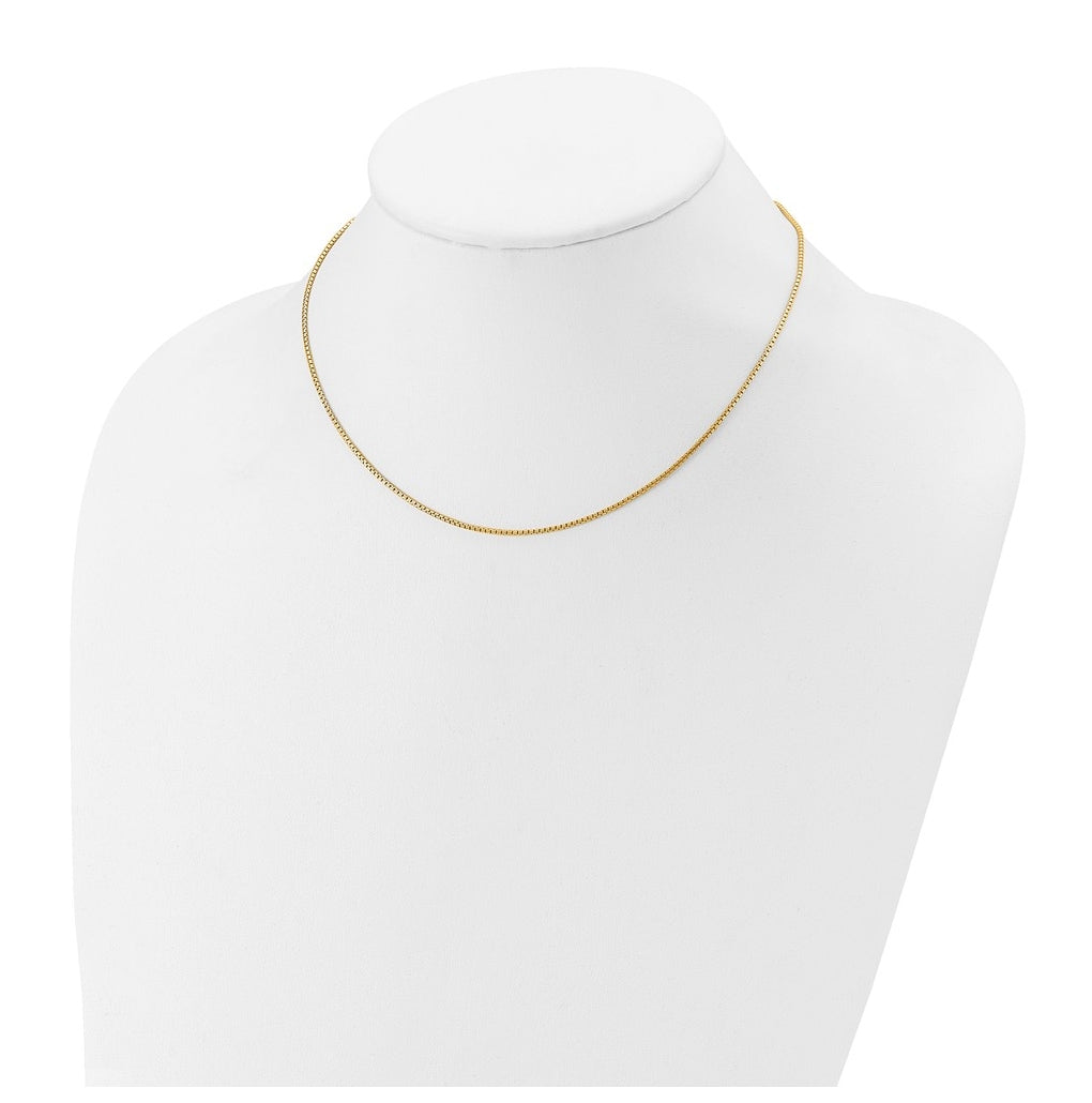 Sterling SIlver Gold Plated 1.2mm Round Box 1in+1in Adjustable Chain