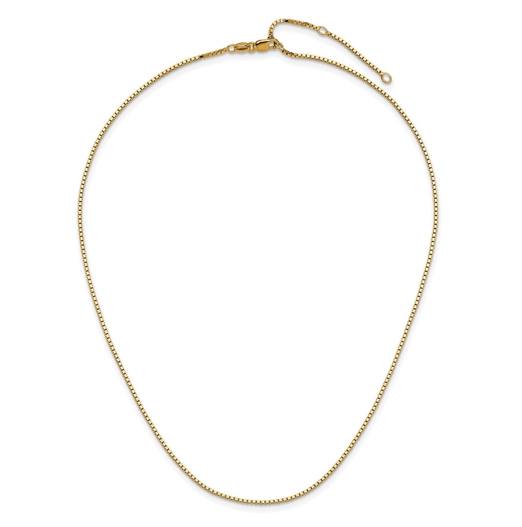 Sterling SIlver Gold Plated 1.2mm Box 1in+1in Adjustable Chain