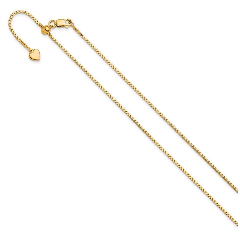 Sterling SIlver Gold Plated Adjustable 1.3mm Box Chain