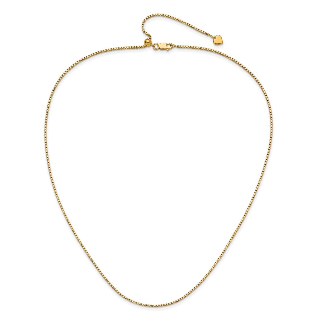 Sterling SIlver Gold Plated Adjustable 1.3mm Box Chain