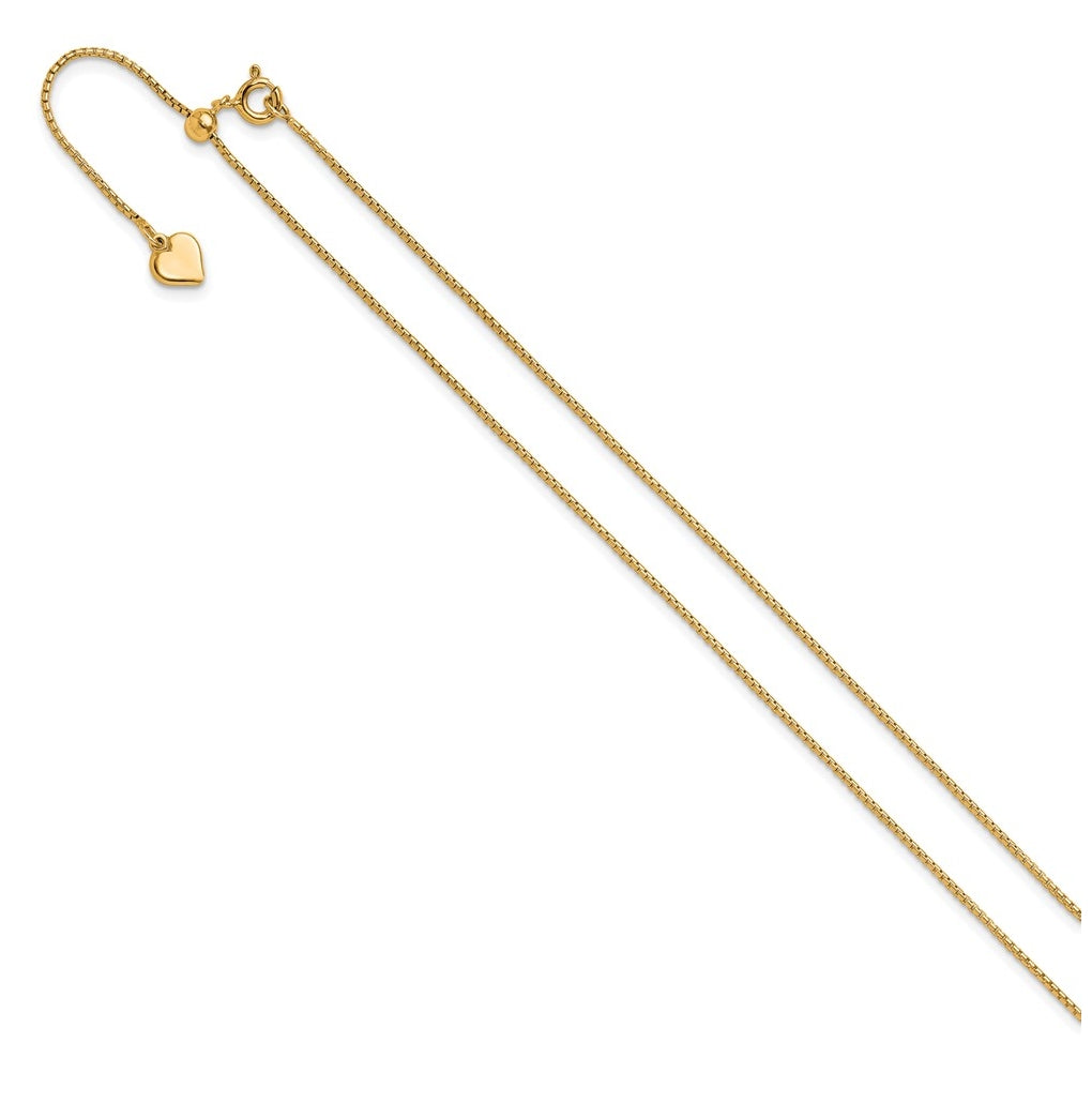 Sterling SIlver Gold Plated Adjustable .95mm Round Box Chain