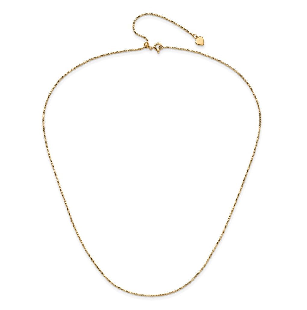 Sterling SIlver Gold Plated Adjustable .95mm Round Box Chain