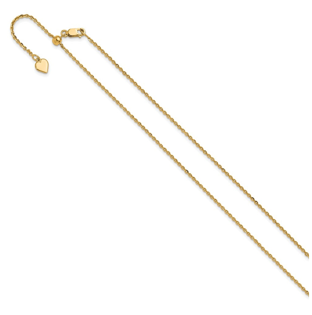 Sterling SIlver Gold Plated Adjustable 1.75mm Cable Chain