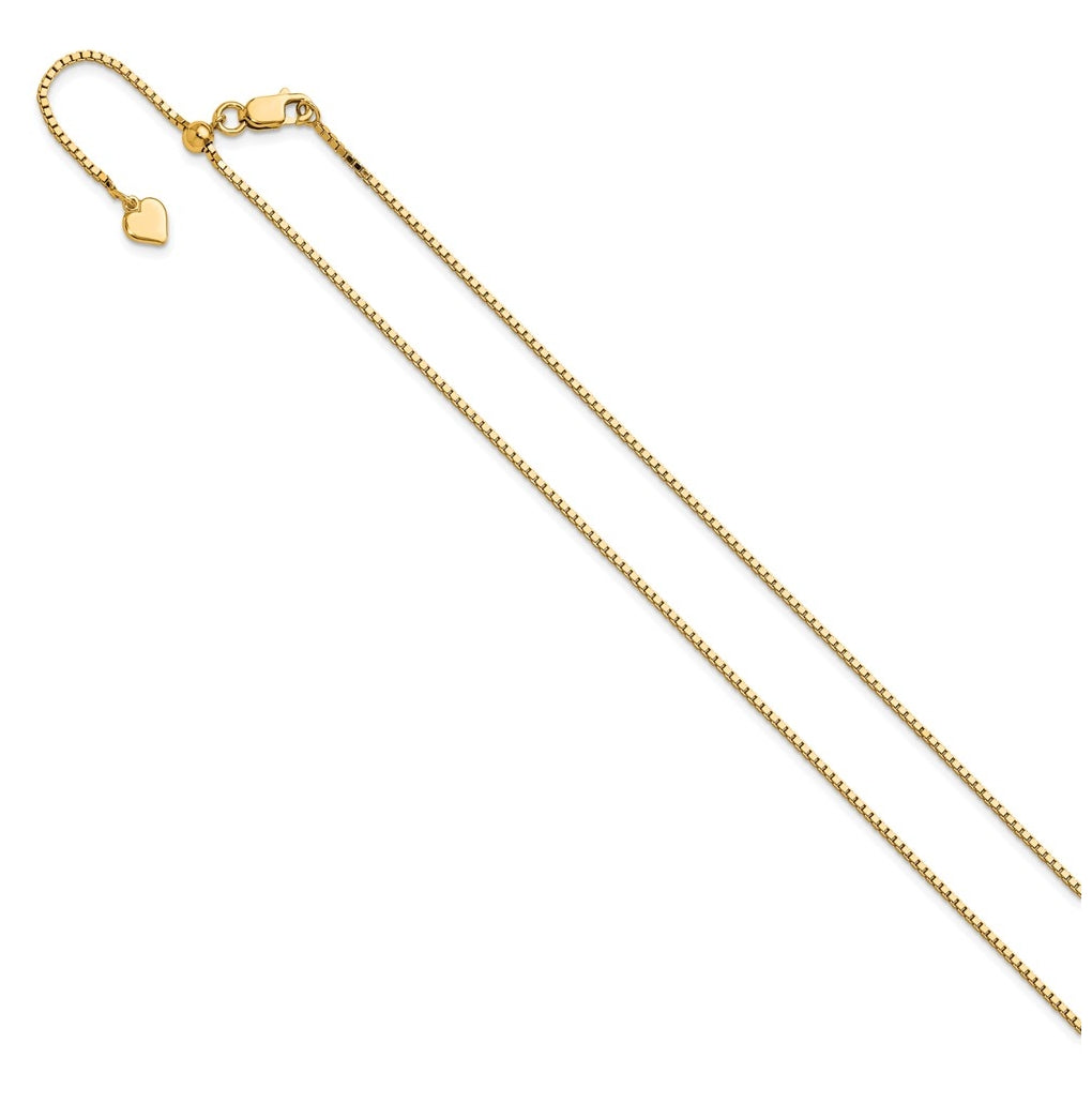 Sterling SIlver Gold Plated Adjustable 1.15mm Box Chain