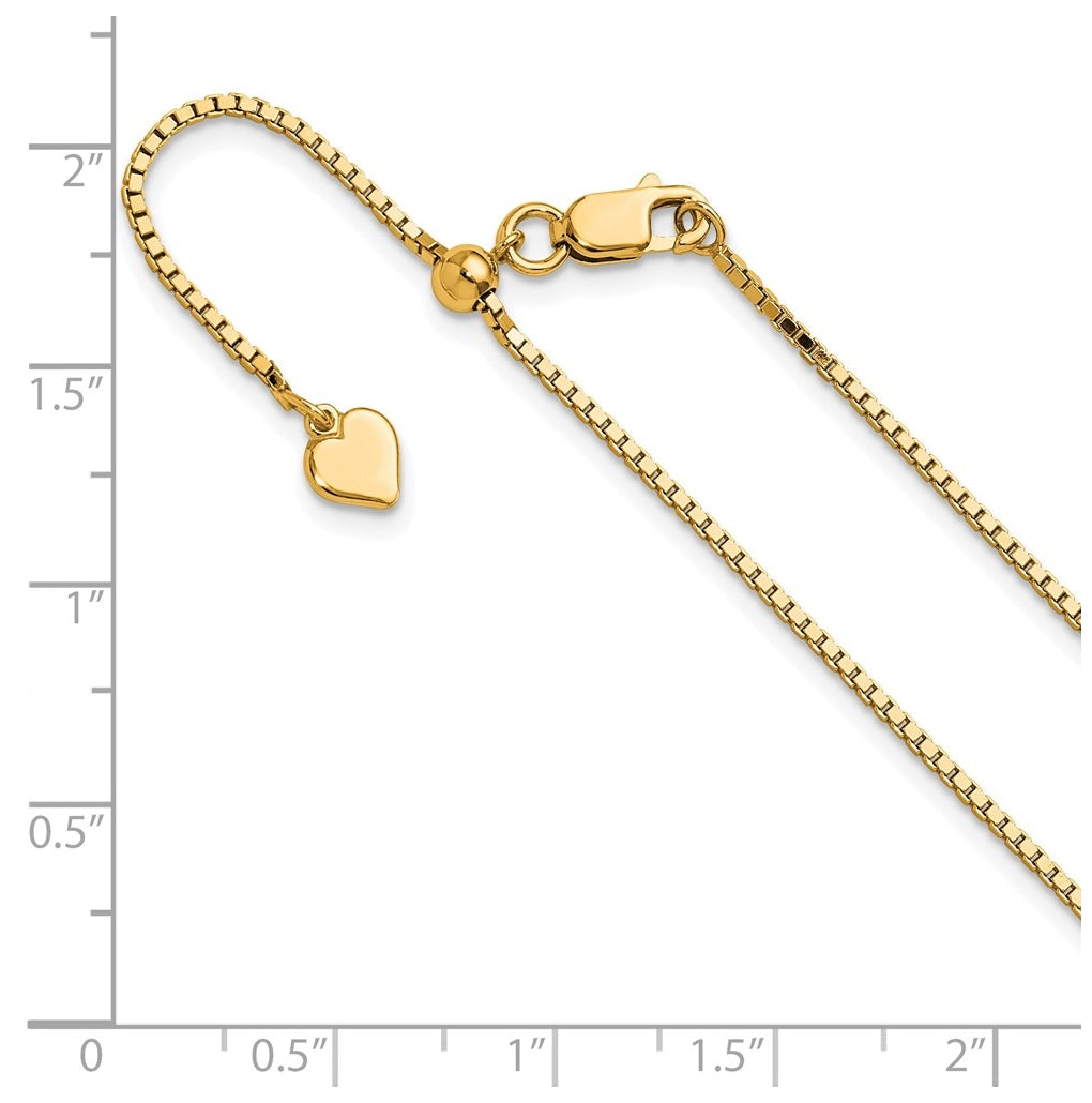 Sterling SIlver Gold Plated Adjustable 1.15mm Box Chain