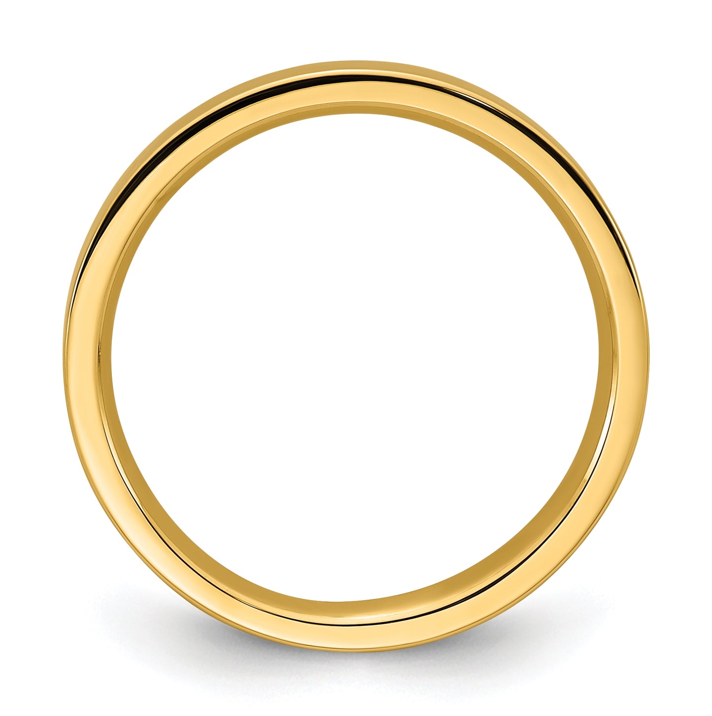 14k Yellow Gold 3mm Standard Weight Flat Comfort Fit Wedding Band Size 5.5