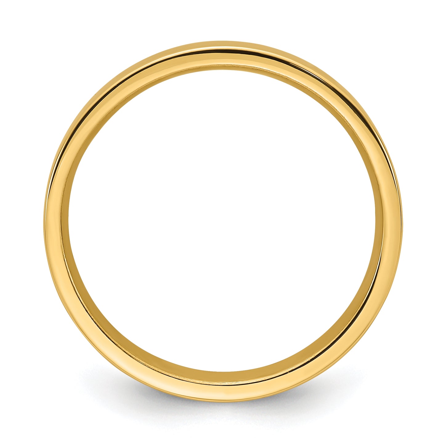 14k Yellow Gold 4mm Standard Weight Flat Comfort Fit Wedding Band Size 4.5