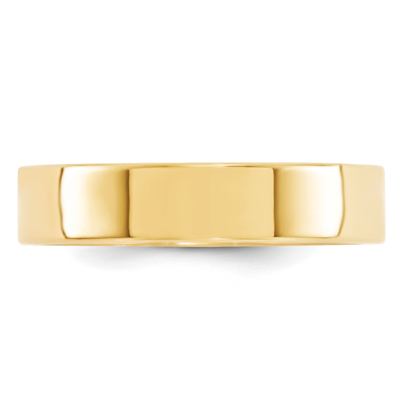 14k Yellow Gold 5mm Standard Weight Flat Comfort Fit Wedding Band Size 4.5