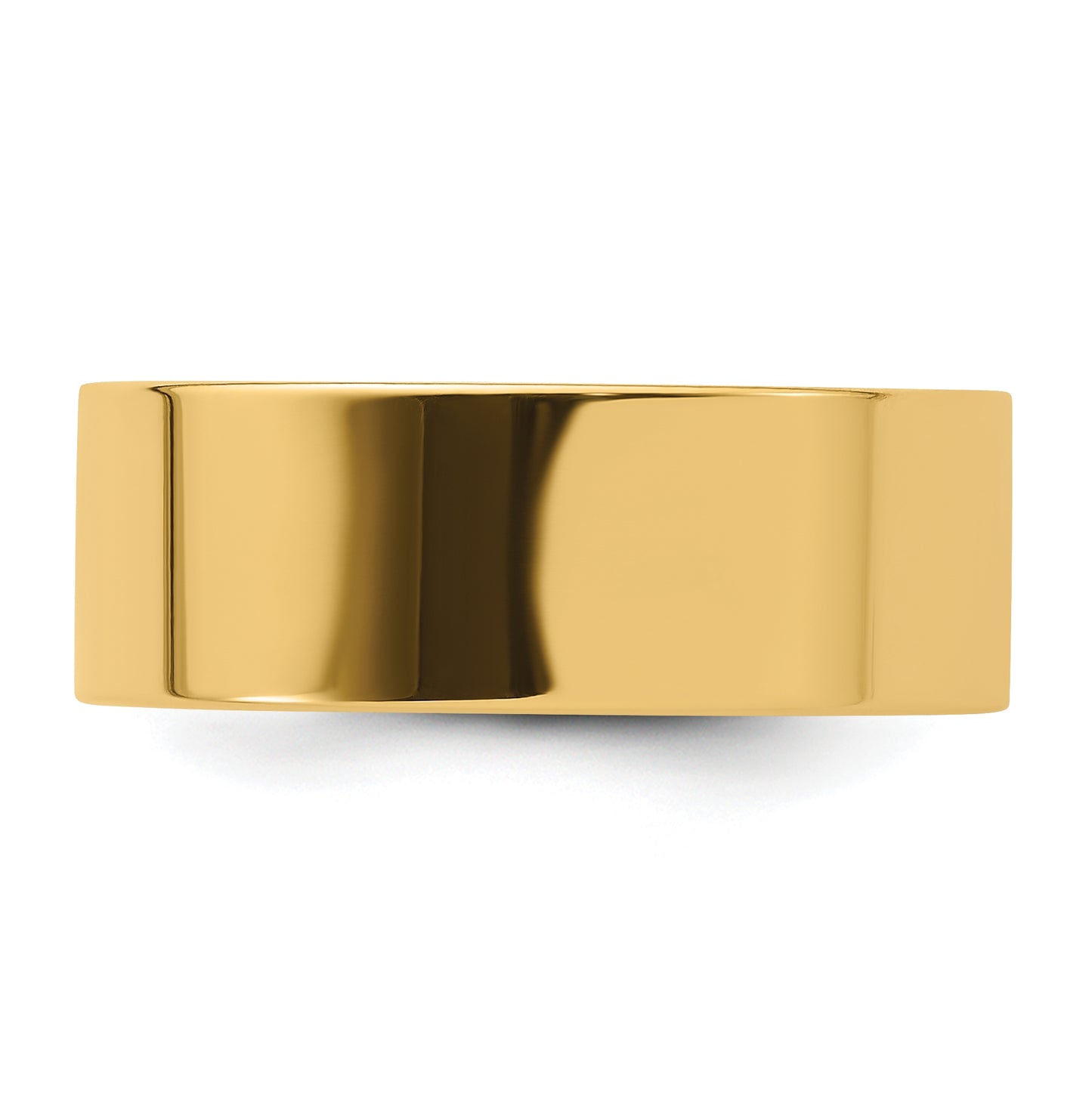 14k Yellow Gold 8mm Standard Weight Flat Comfort Fit Wedding Band Size 5.5
