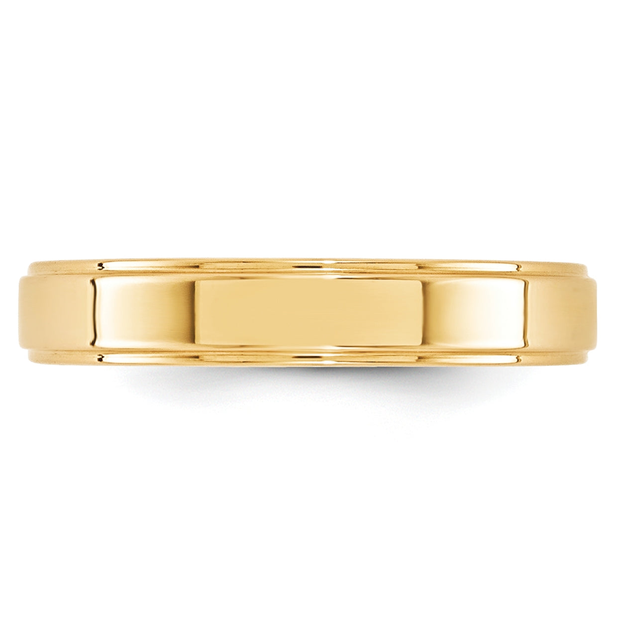 14k Yellow Or White Gold Flat with Step Edge Wedding Band