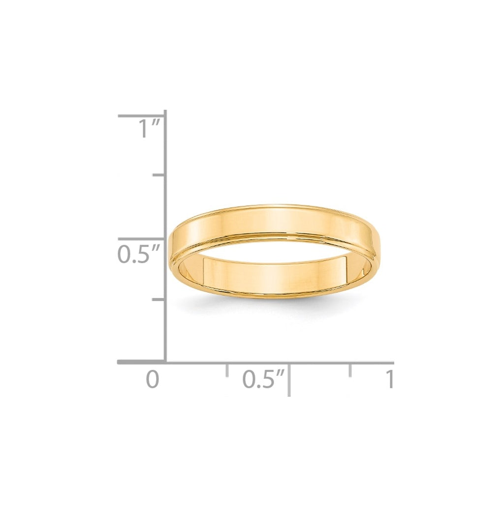 14k Yellow Or White Gold Flat with Step Edge Wedding Band