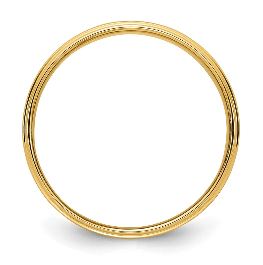 14k Yellow Or White Gold Flat with Step Edge Wedding Band