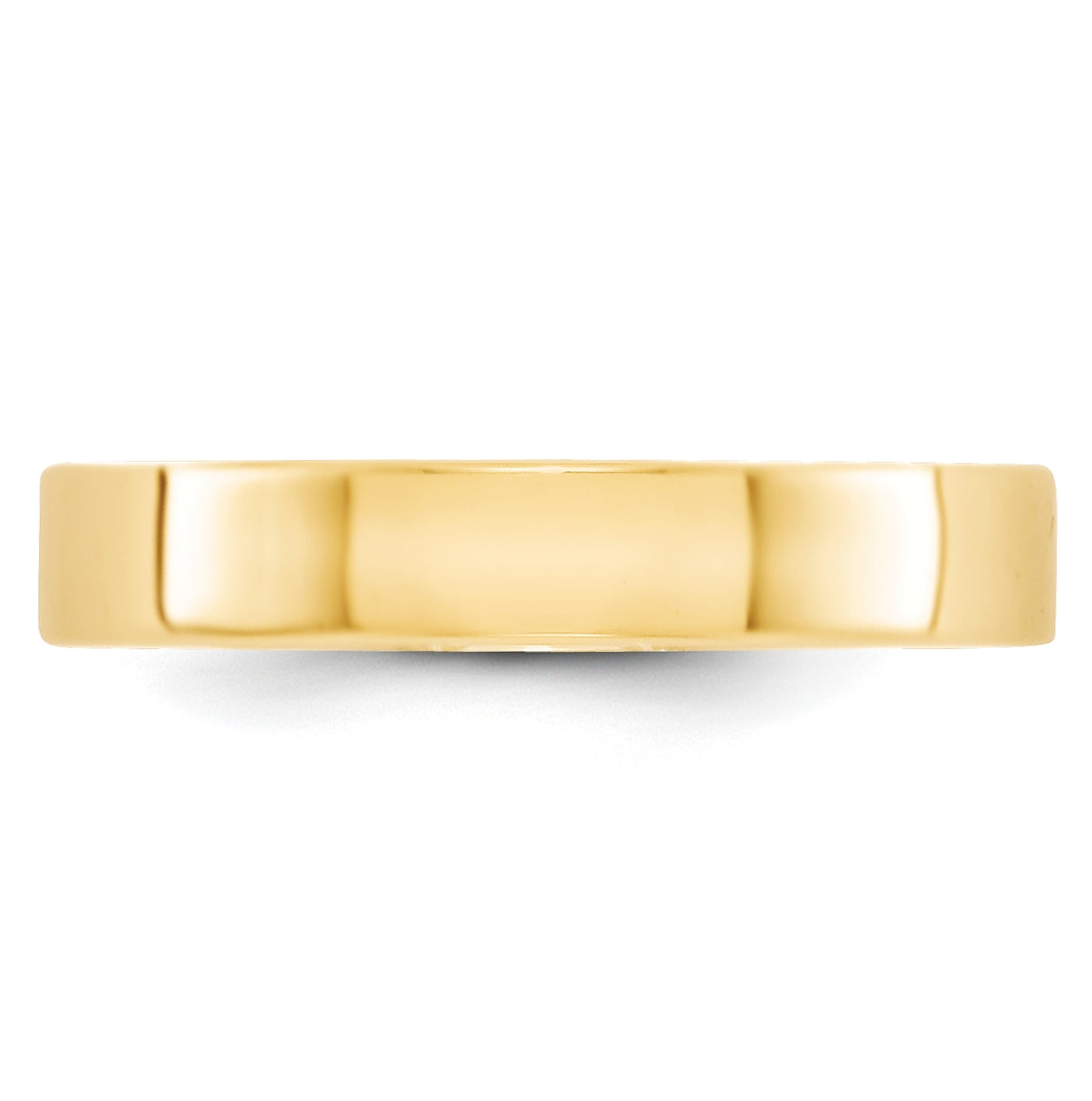 14k Yellow Gold 4mm Lightweight Flat Wedding Band Size 5.5