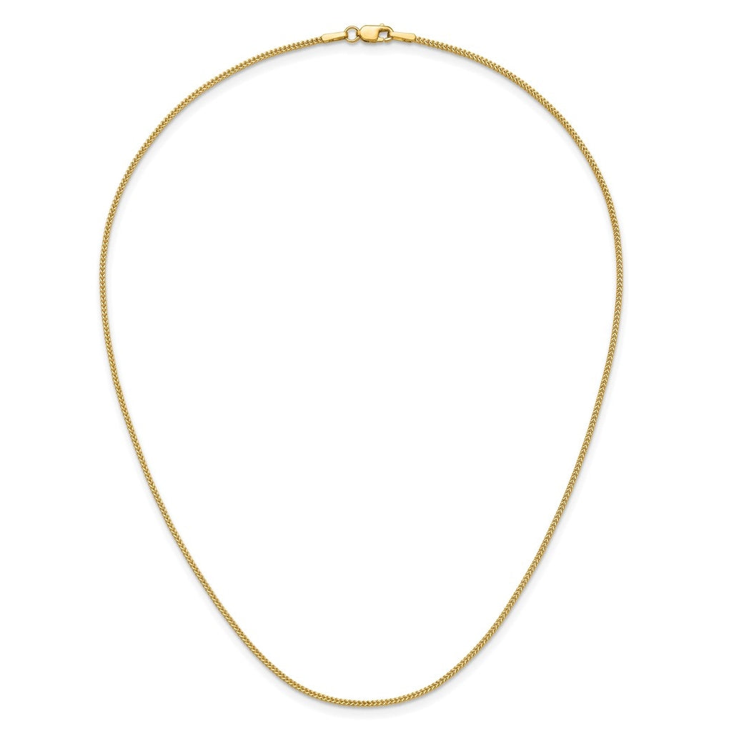 14K Yellow Gold .9mm Franco Chain – Elegant Jewelry Gift for Birthday, Anniversary, Engagement, Wedding