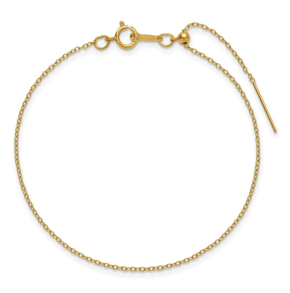 1/20 14K Gold Filled 1.15mm Adjusable Add-a-Bead Cable 8in Bracelet