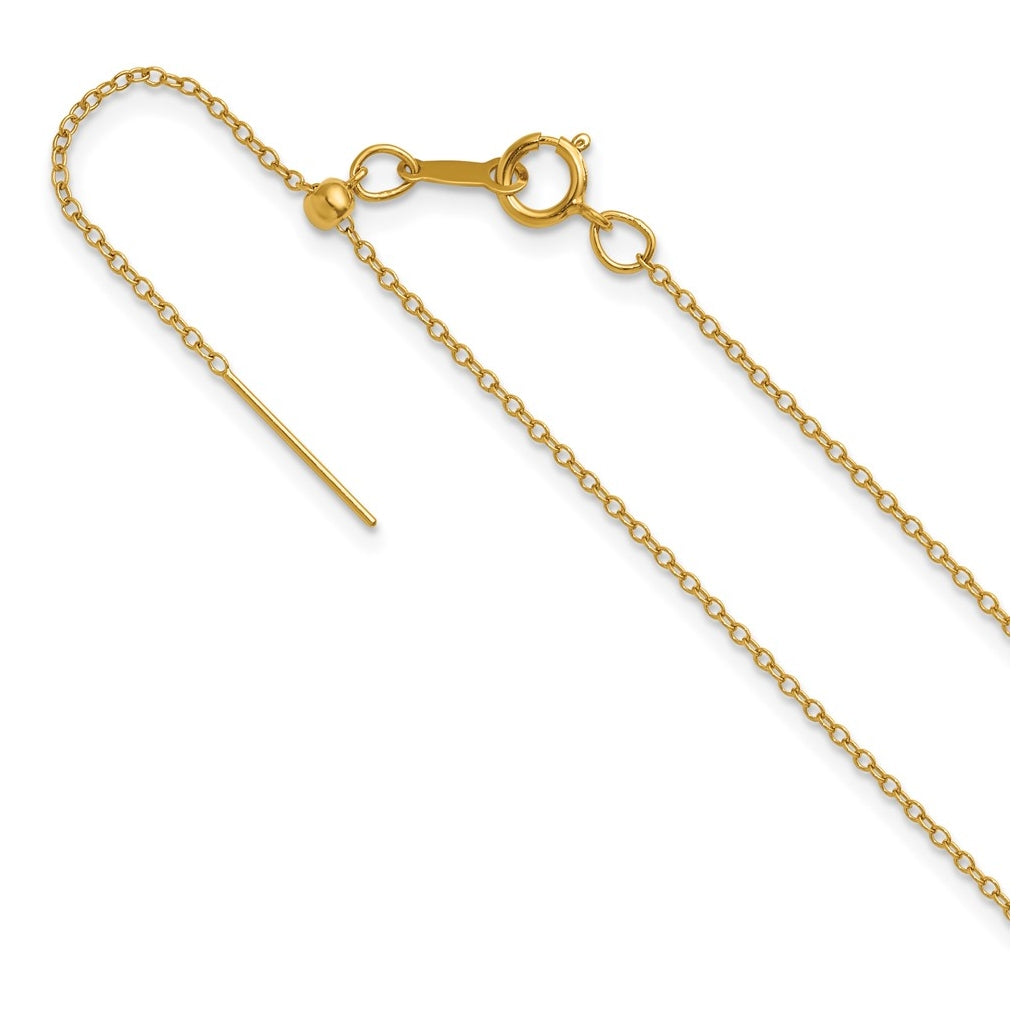 1/20 14K Gold Filled Or Sterling Silver Adjustable Add-A-Bead Cable Chain Necklace