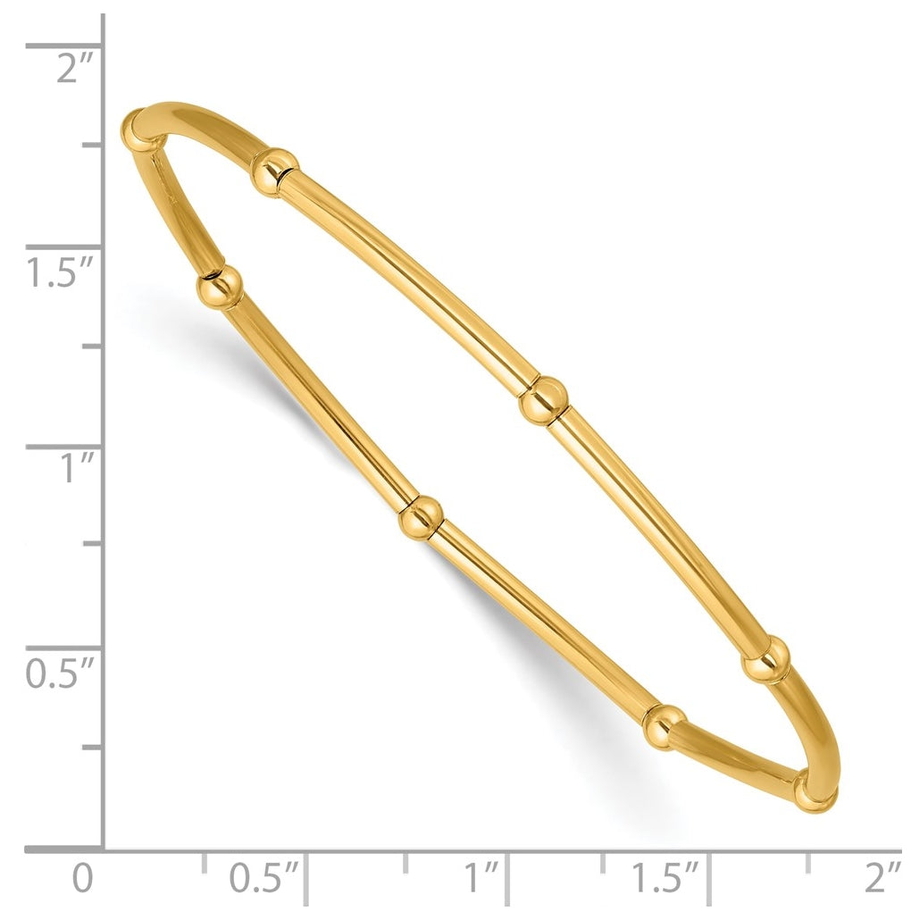 1/20 14K Gold Filled 3.0mm Beaded Tube 6.75in Stretch Bracelet