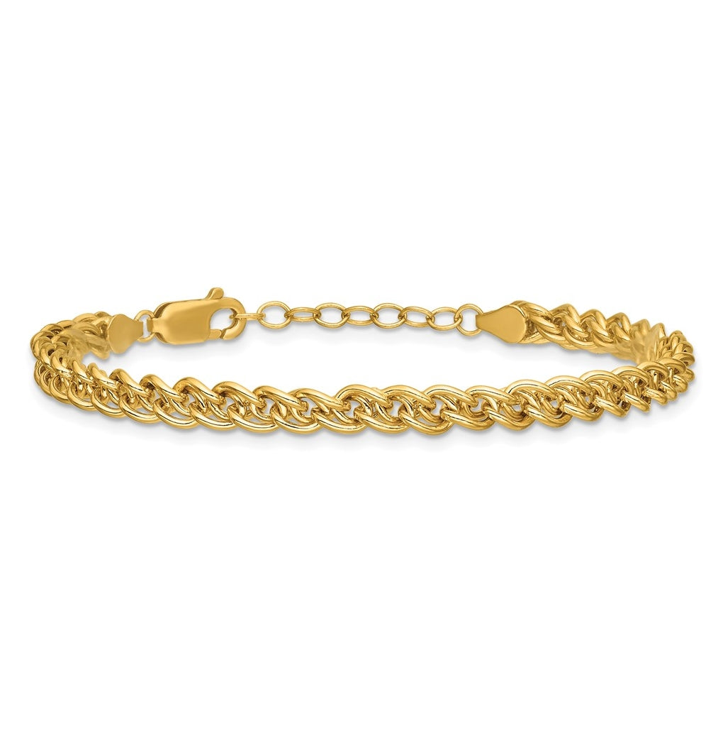 1/20 14K Gold Filled 4.25mm Wheat 6.5in with 1in ext. Bracelet