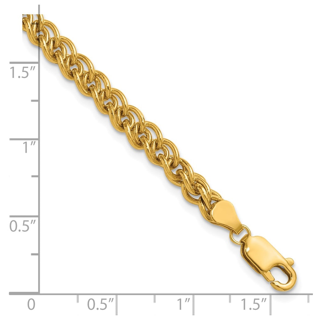 1/20 14K Gold Filled 4.25mm Wheat 6.5in with 1in ext. Bracelet
