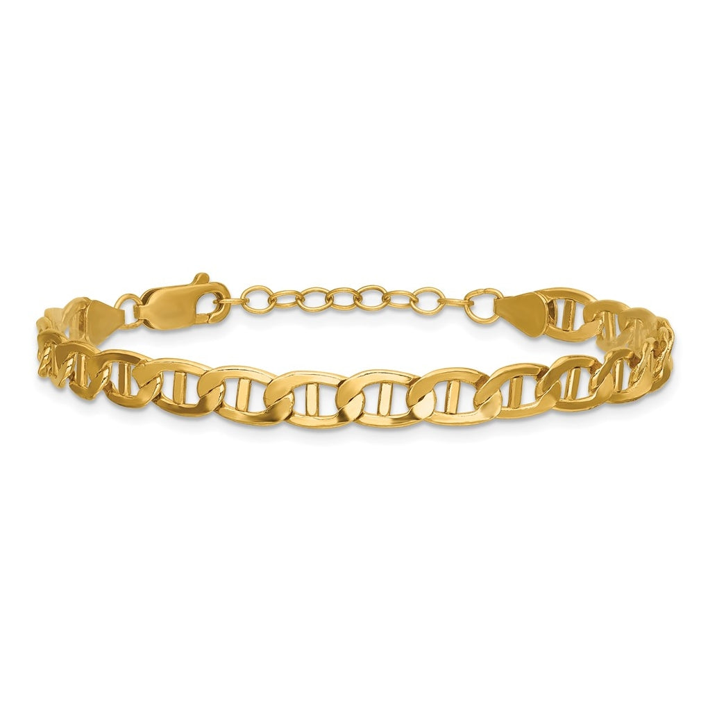 1/20 14K Gold Filled 5.40mm Mariner Link 6.5in with 1in ext. Bracelet