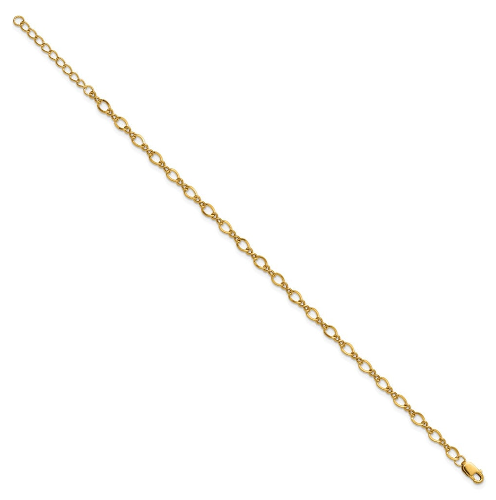 1/20 14K Gold Filled 3.50mm Fancy Figaro 6.5in with 1in ext. Bracelet