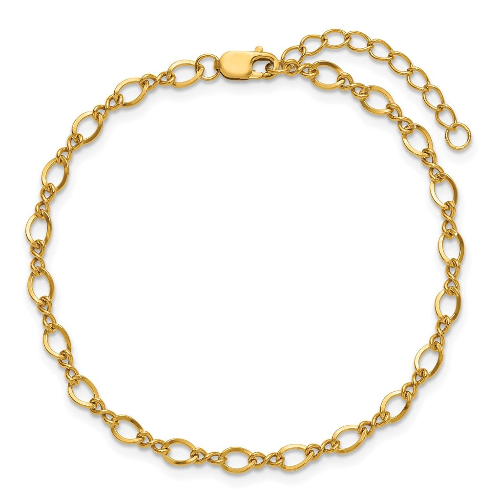 1/20 14K Gold Filled 3.50mm Fancy Figaro 6.5in with 1in ext. Bracelet