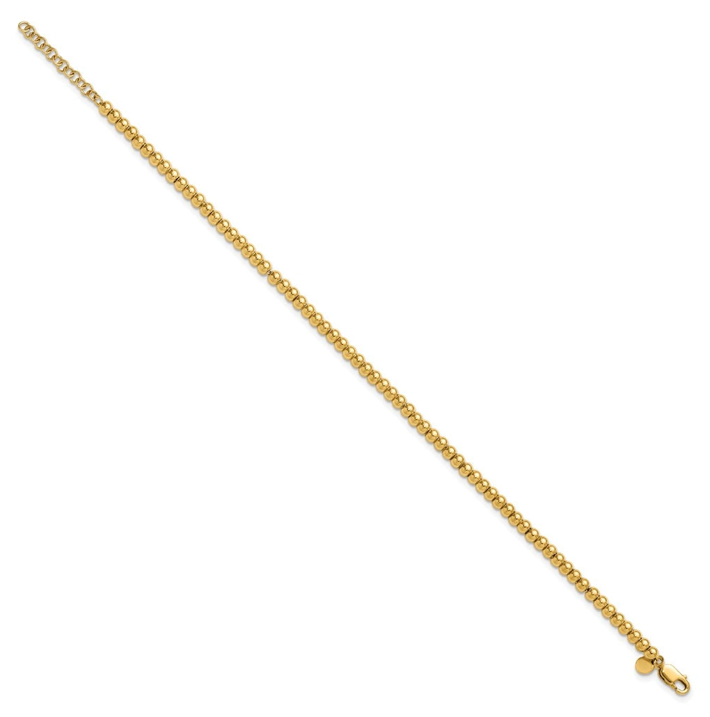 1/20 14K Gold Filled 3mm Beaded 7in w/1in ext. Bracelet