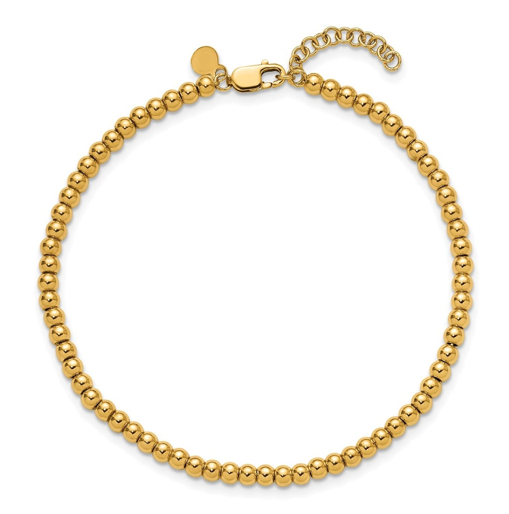 1/20 14K Gold Filled 3mm Beaded 7in w/1in ext. Bracelet