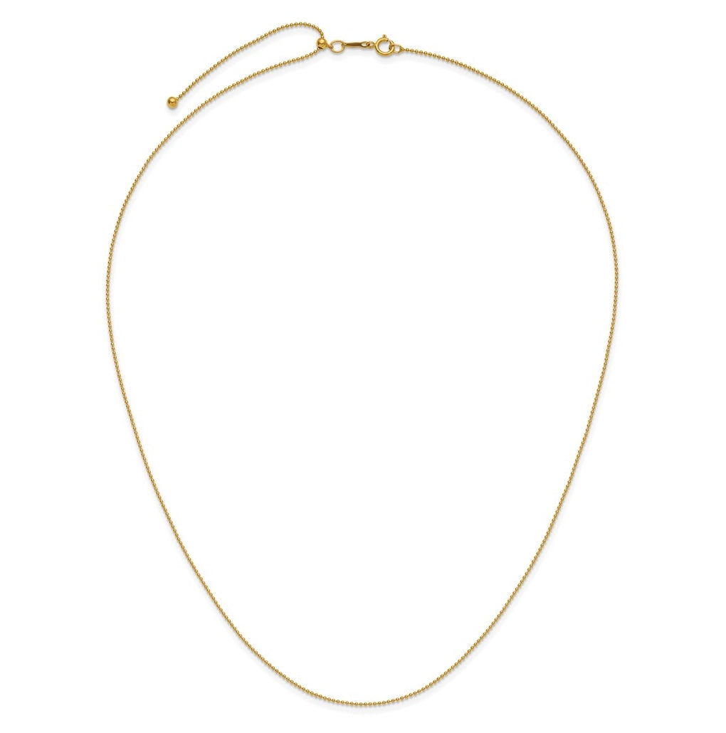 1/20 14K Gold Filled 1.0mm Adjustable Beaded 22in Chain