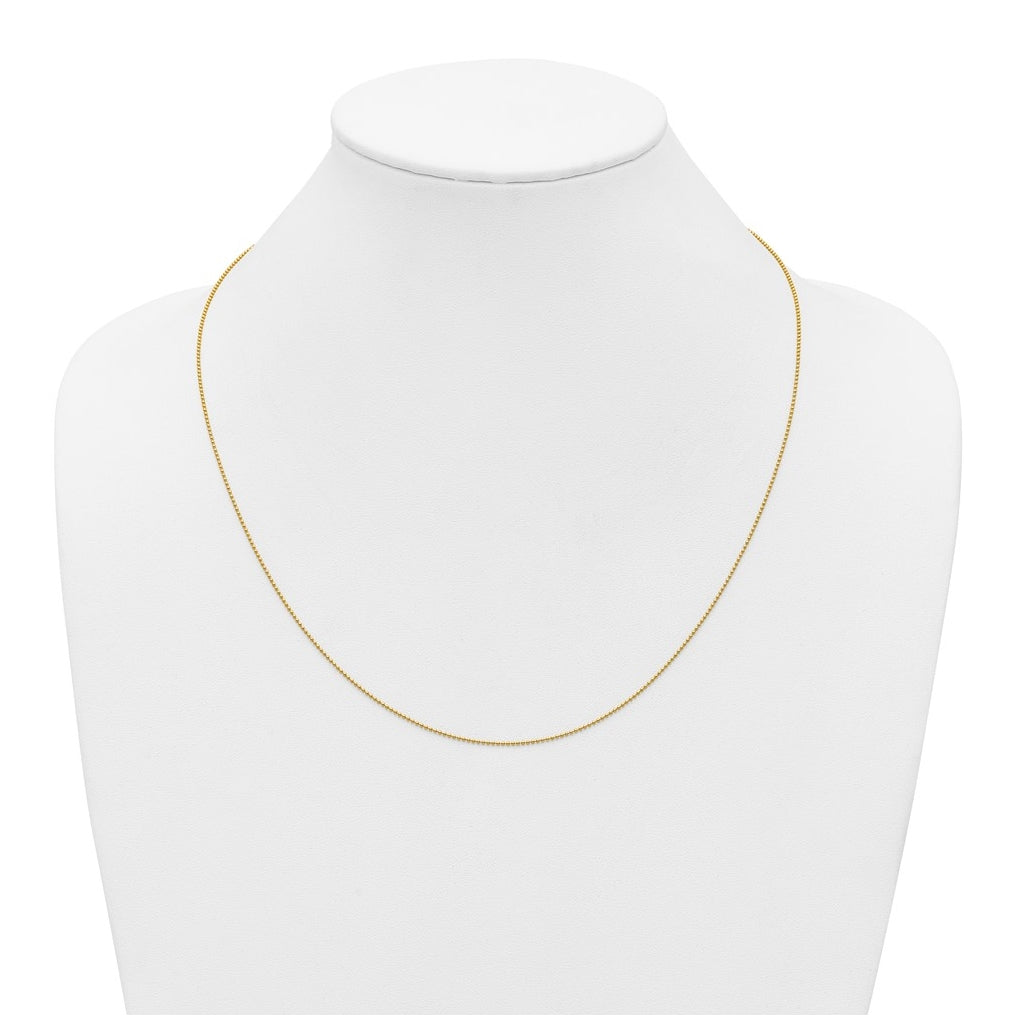 1/20 14K Gold Filled 1.0mm Adjustable Beaded 22in Chain