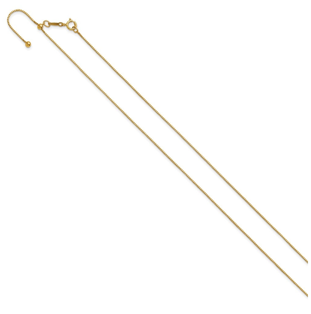 1/20 14K Gold Filled .80mm Adjustable Box 22in Chain