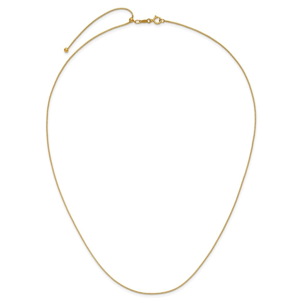 1/20 14K Gold Filled .80mm Adjustable Box 22in Chain