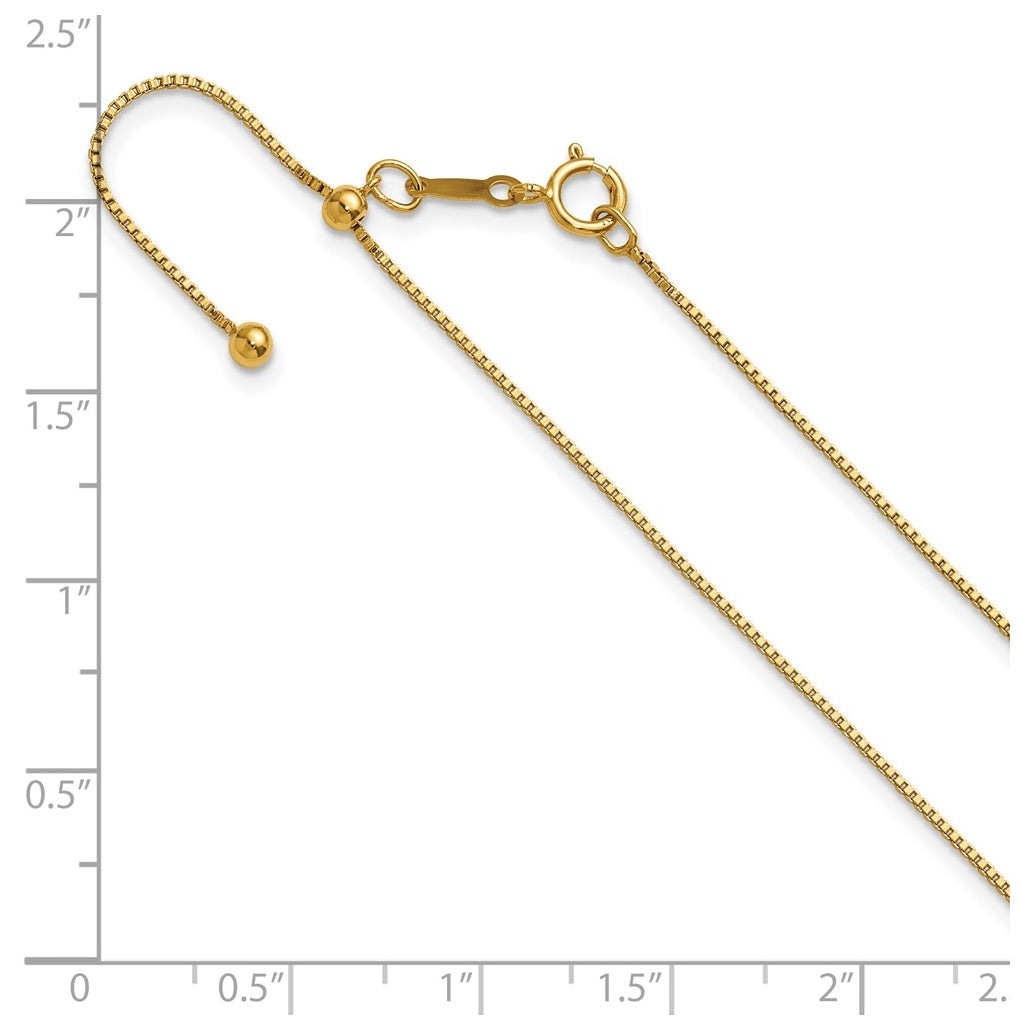 1/20 14K Gold Filled .80mm Adjustable Box 22in Chain