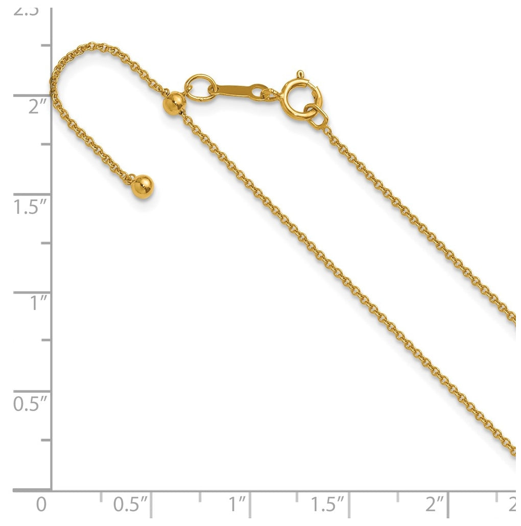 1/20 14K Gold Filled Adjustable Cable 22in Chain