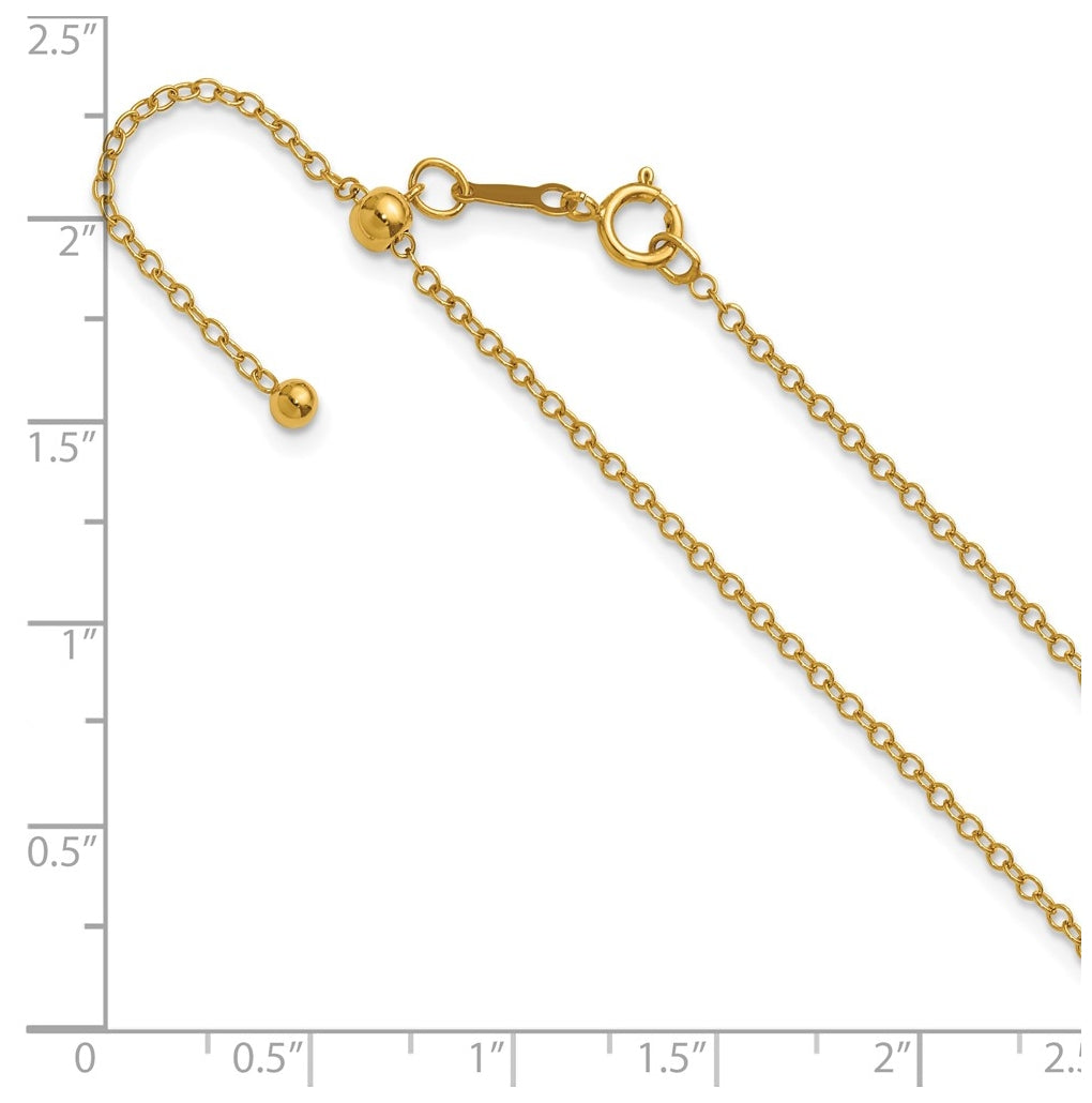 1/20 14K Gold Filled Adjustable Cable 22in Chain