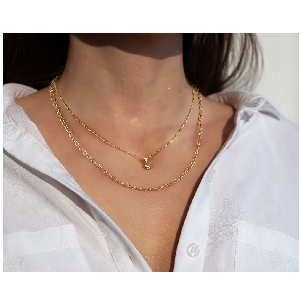 1/20 14K Gold Filled Flat Cable with Lobster Clasp Chain